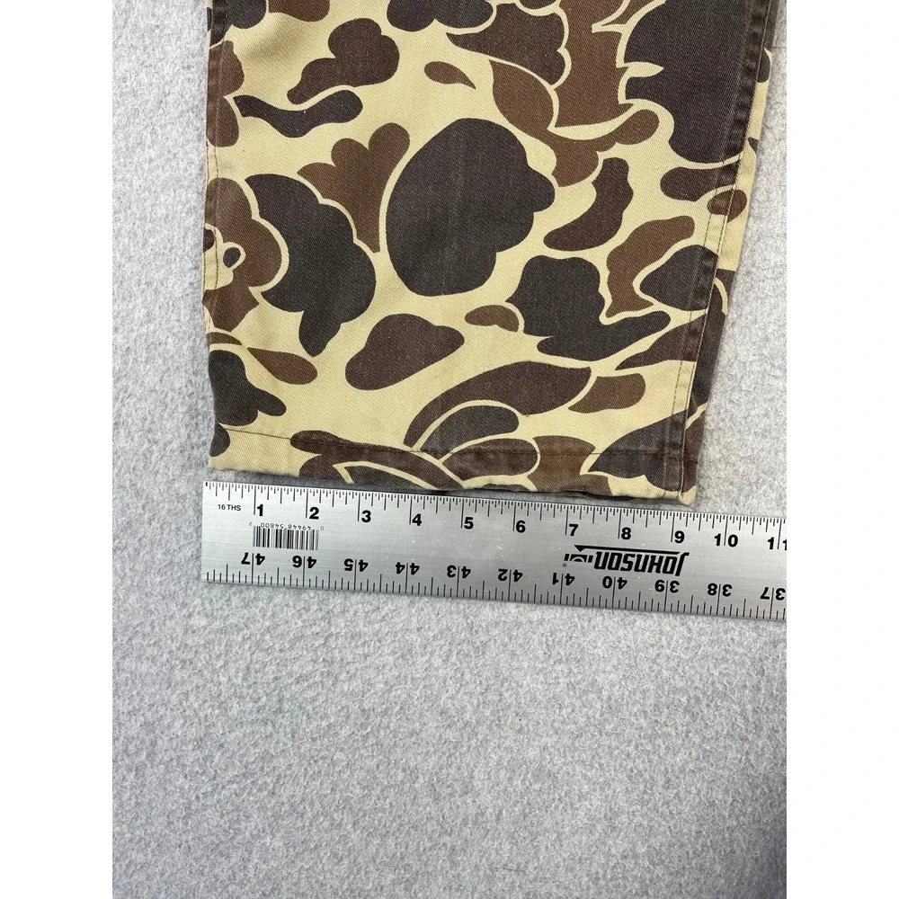 Vintage Winchester Duck Camo Hunting Pants Mens 38 x32 Brown Cargo Pockets